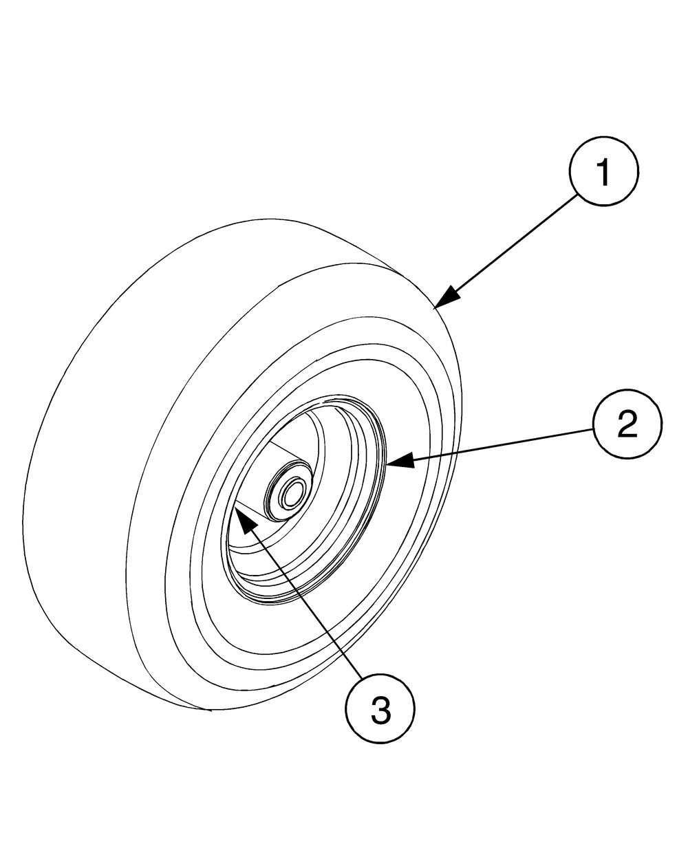 Front Wheel Diagram and Parts List for GT2550 K015-K018-14A2E7P710 Cub Cadet Lawn Tractor